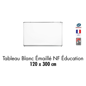 TAB. BLANC EMAILLE NF EDUC.   120 X 300 CM