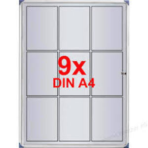 nobo Vitrine d'affichage extra plate, dos en métal, 9 x A4