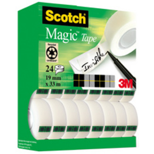 Scotch Ruban adhésif Magic 810, 19 mm x 33 m, 24 rouleaux