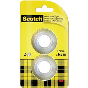 3M Scotch Ruban adhésif double face 665, 12 mm x 6,3 m