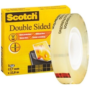 3M Scotch Ruban adhésif double face 665, 12 mm x 22,8 m