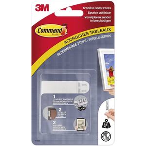 3M Command Languettes accroches tableaux, taille: S, blanc