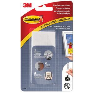 3M Command Languettes accroches tableaux, taille: L, blanc