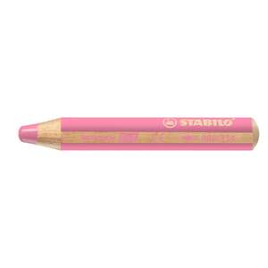 STABILO Crayon multi-talents woody 3 en 1, rond, rose