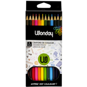 Wonday Crayons de couleur, étui carton de 12