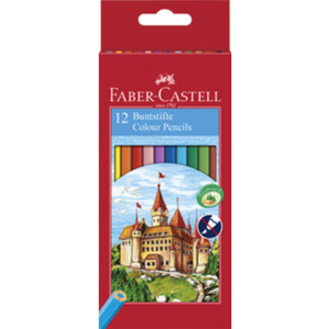 FABER-CASTELL Crayons de couleur hexagonaux CASTLE, étui en