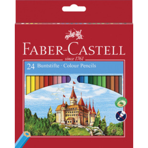 FABER-CASTELL Crayons de couleur hexagonaux CASTLE étui en