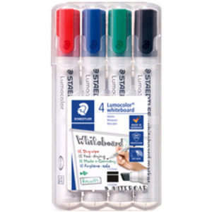 STAEDTLER Marqueur tableau blanc 351B Lumocolor, étui de 4