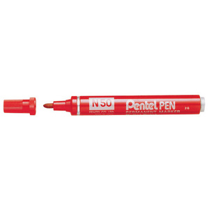 Pentel Marqueur permanent N50, pointe ogive, rouge