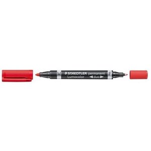 STAEDTLER Marqueur permanent 348 Lumocolor duo, rouge