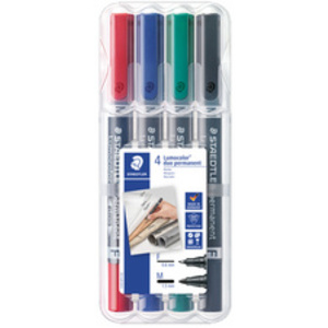 STAEDTLER Marqueur permanent 348 Lumocolor duo, étui de 4