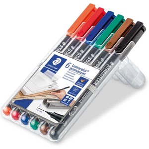 STAEDTLER Marqueur permanent 313S Lumocolor, étui de 6