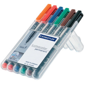 STAEDTLER Marqueur permanent 318F Lumocolor, étui de 6