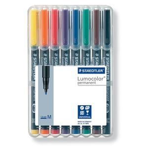 STAEDTLER Marqueur permanent 317M Lumocolor, étui de 8