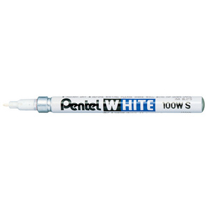 Pentel Marqueur permanent X100W, pointe ogive, 1,3 mm, blanc