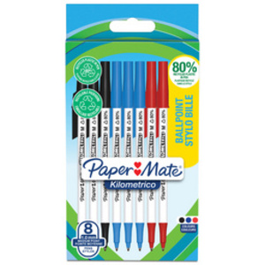 Paper:Mate Stylo à bille Kilometrico, blister de 8, assorti