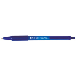 BIC Stylo à bille rétractable Soft Feel Clic grip, bleu