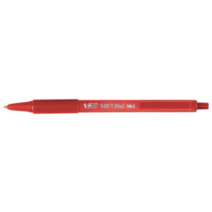 BIC Stylo à bille rétractable Soft Feel Clic grip, rouge