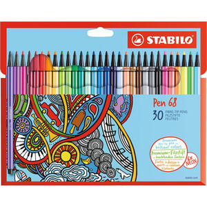 STABILO Feutre Pen 68, étui en carton de 30