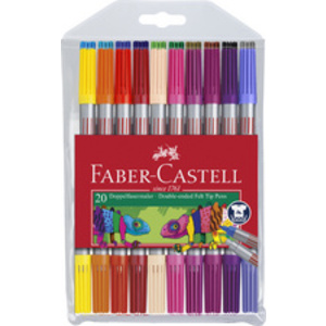 FABER-CASTELL Feutre double pointe, étui de 20