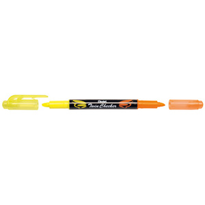 Pentel Surligneur 'TWIN CHECKER', 2 pointes, jaune / orange