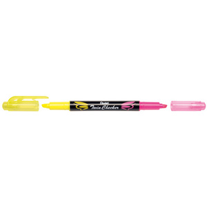 Pentel Surligneur 'TWIN CHECKER', 2 pointes, jaune / rose