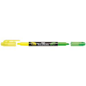 Pentel Surligneur 'TWIN CHECKER', 2 pointes, jaune / vert