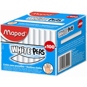 Maped Craie pour tableau WHITE'PEPS, rond, blanc