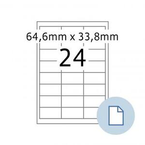 Kores Etiquette universelle, 64,6 x 33,8 mm, blanc