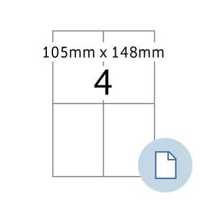 Kores Etiquette universelle, 105 x 148,5 mm, blanc