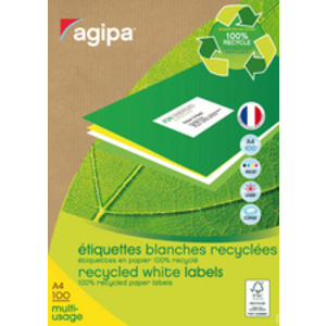 agipa Etiquette multi-usage, recyclé, 70 x 35 mm, blanc