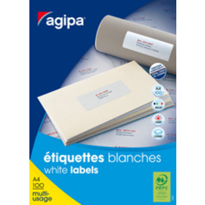 agipa Etiquette universelle, 38 x 21,2 mm, coins droits