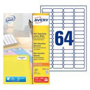 AVERY Mini étiquette d'adresse laser, 45,7 x 16,9 mm, blanc