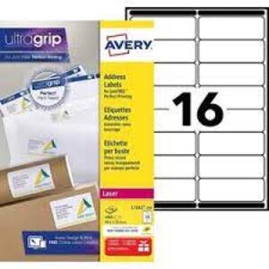 AVERY Etiquette d'adresse, 99,1 x 33,9 mm, blanc