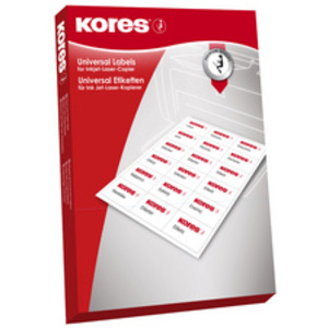 Kores Etiquette universelle, 70 x 42,3 mm, rouge