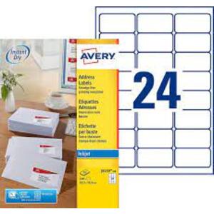 AVERY Etiquette d'adresse jet d'encre, 63,5 x 33,9 mm, blanc