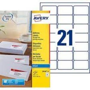 AVERY Etiquette d'adresse jet d'encre, 63,5 x 38,1 mm, blanc