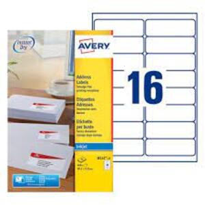 AVERY Etiquette d'adresse Jet d'encre, 99,1 x 33,9 mm, blanc