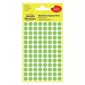 HERMA Pastille adhésive, diamètre: 13 mm, vert fluo