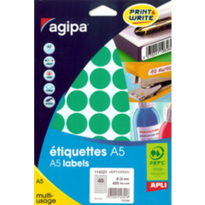 agipa Pastille de couleur, diamètre: 8 mm, rond, vert