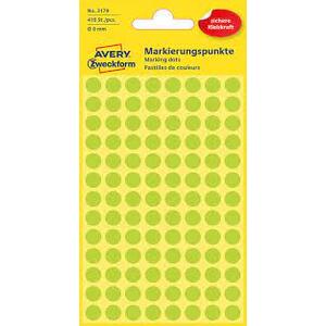 AVERY Zweckform Pastille de couleur, diamètre 8 mm, vert