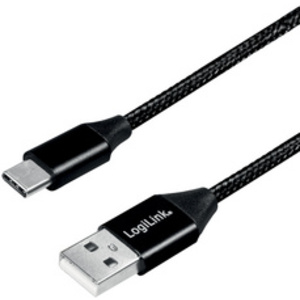 LogiLink Câble USB 2.0, USB-A - USB-C mâle, 0,3 m, noir