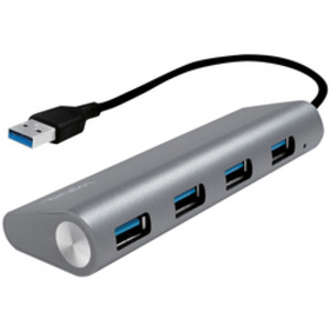 LogiLink Hub USB 3.0, 4 ports, boîtier en aluminium, gris