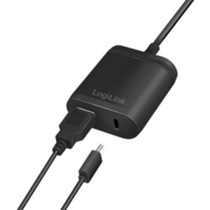 LogiLink Chargeur secteur USB avec câble fixe, 1x USB, noir