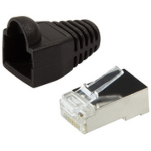 LogiLink Connecteur mâle RJ45, Cat.5e, noir, avec manchon de