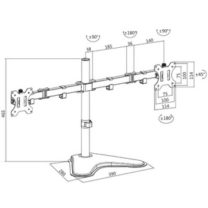 LogiLink Bras support pour écran TFT/LCD avec scole, 2 bras