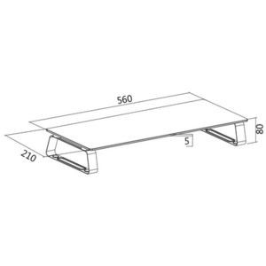 Logilink support de moniteur, acier/verre, blanc