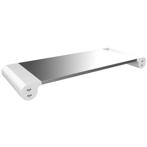 UNiLUX Support pour écran STUDY, 4 prises USB, argent/blanc