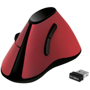 LogiLink Souris optique Ergonomic, sans fil, rouge / noir