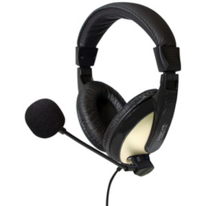 LogiLink Casque audio High Quality, avec coussinet, noir/or